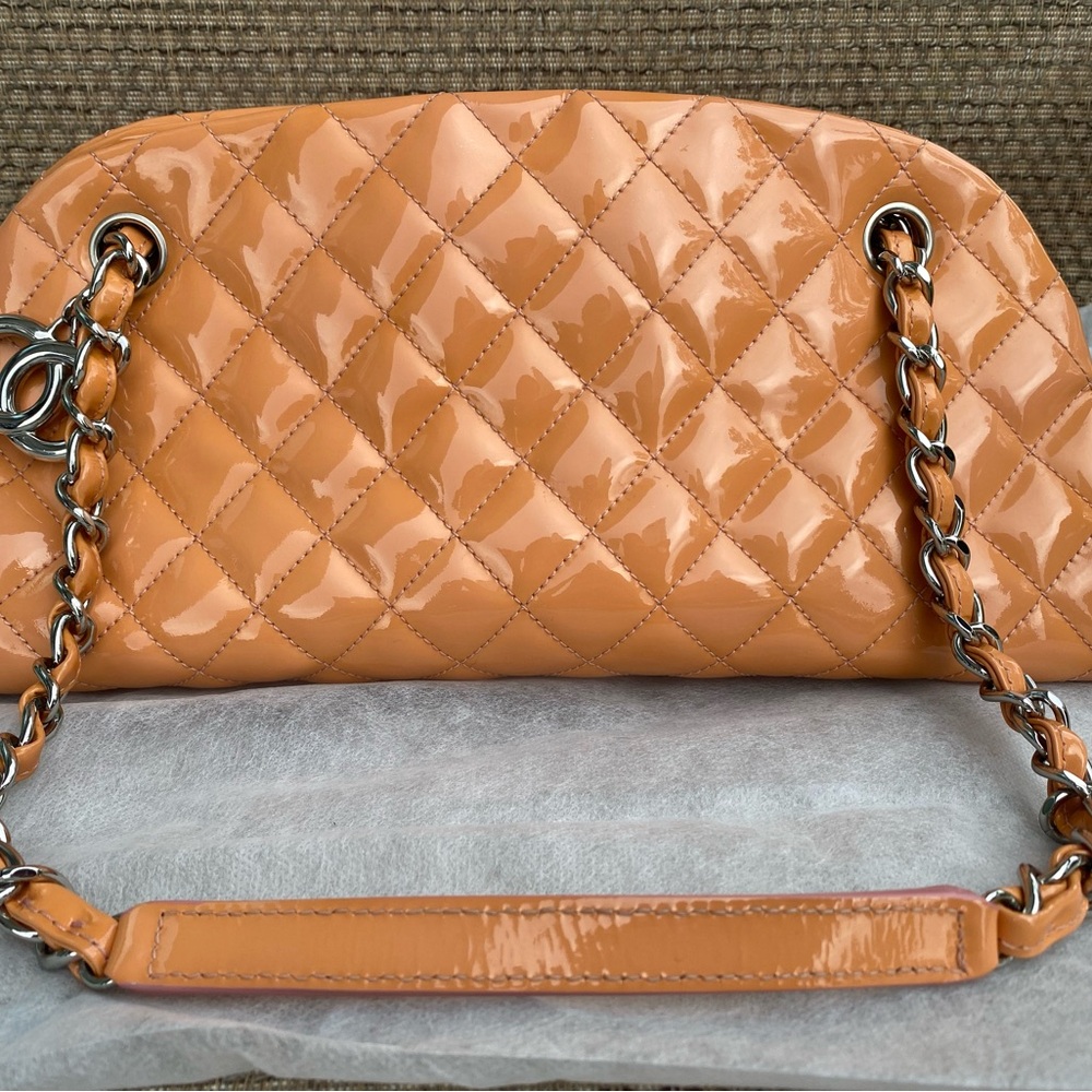 Chanel Mademoiselle Patent Orange Bag